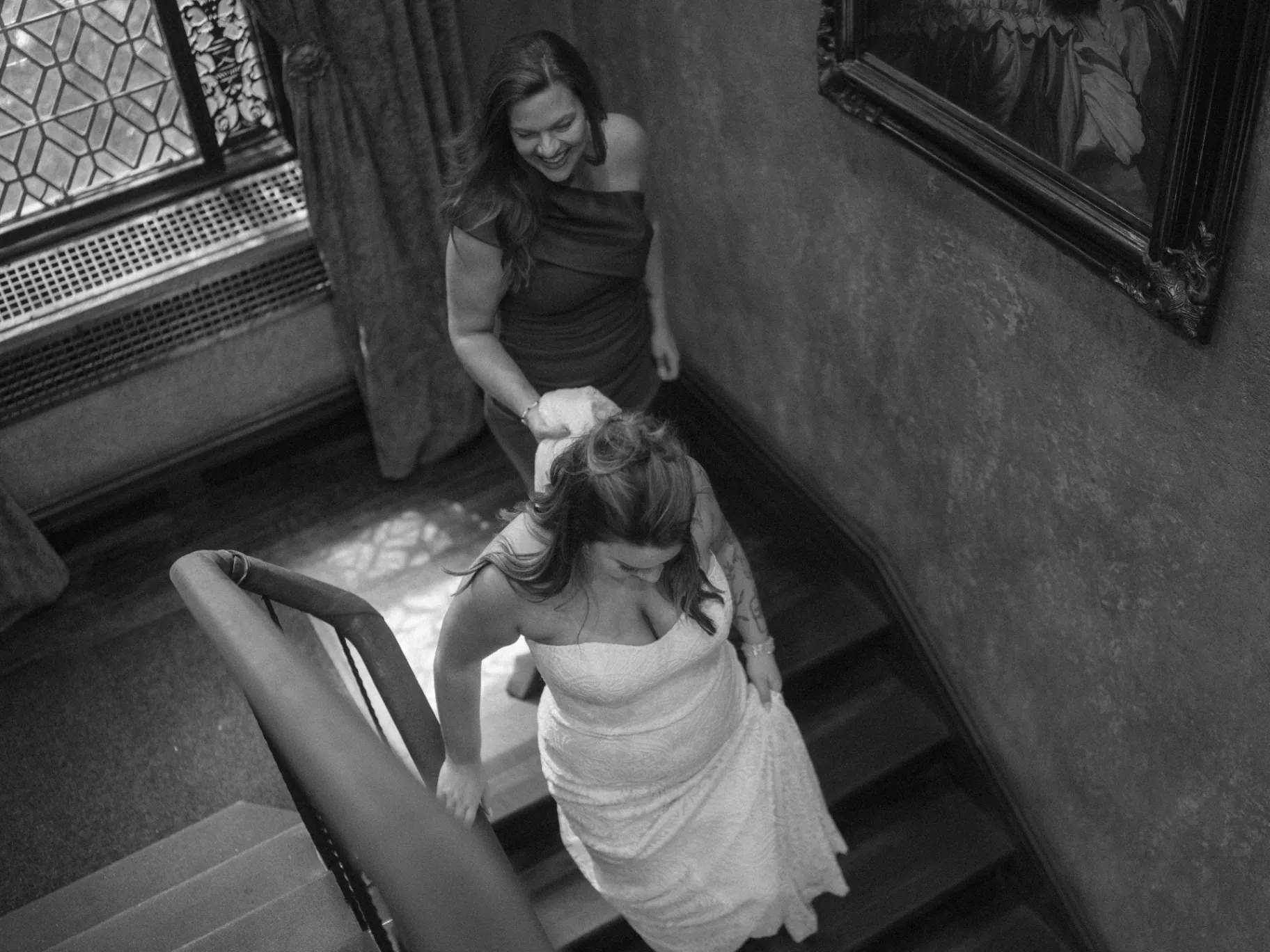 Down the staircase